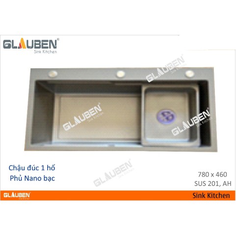 Chậu Glauben 7846 1 hộc phủ Nano đen Chậu Glauben 7846 1 hộc phủ Nano đen